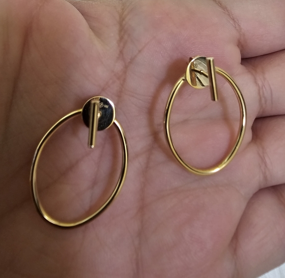 Oradina 14K Yellow Gold Roundabout Ear Jackets - Picture 7 of 10